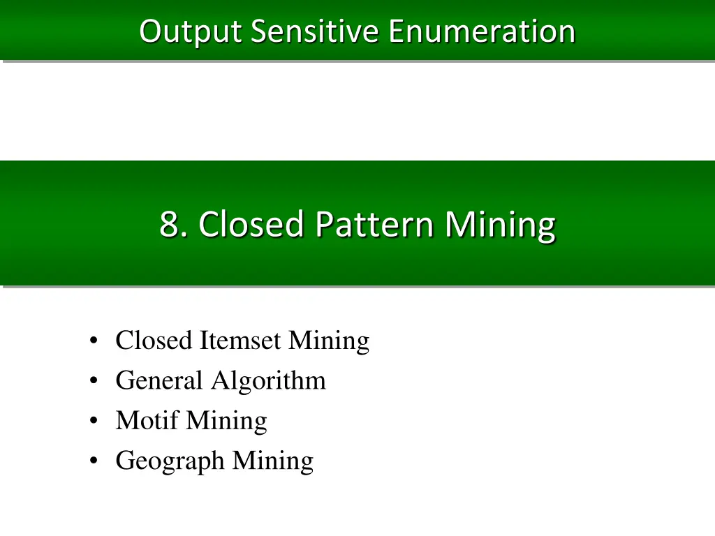 output sensitive enumeration