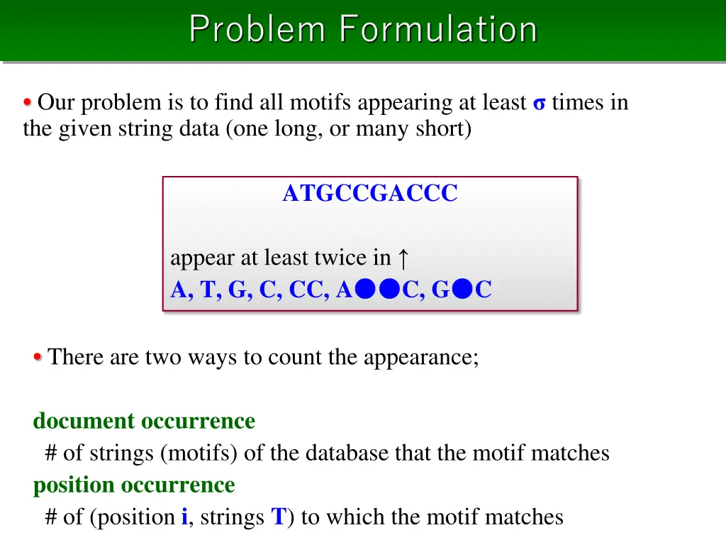 problem formulation