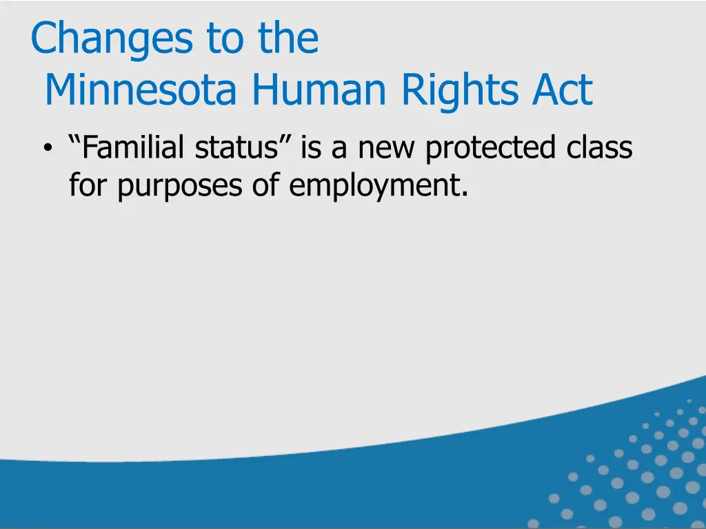 changes to the minnesota human rights