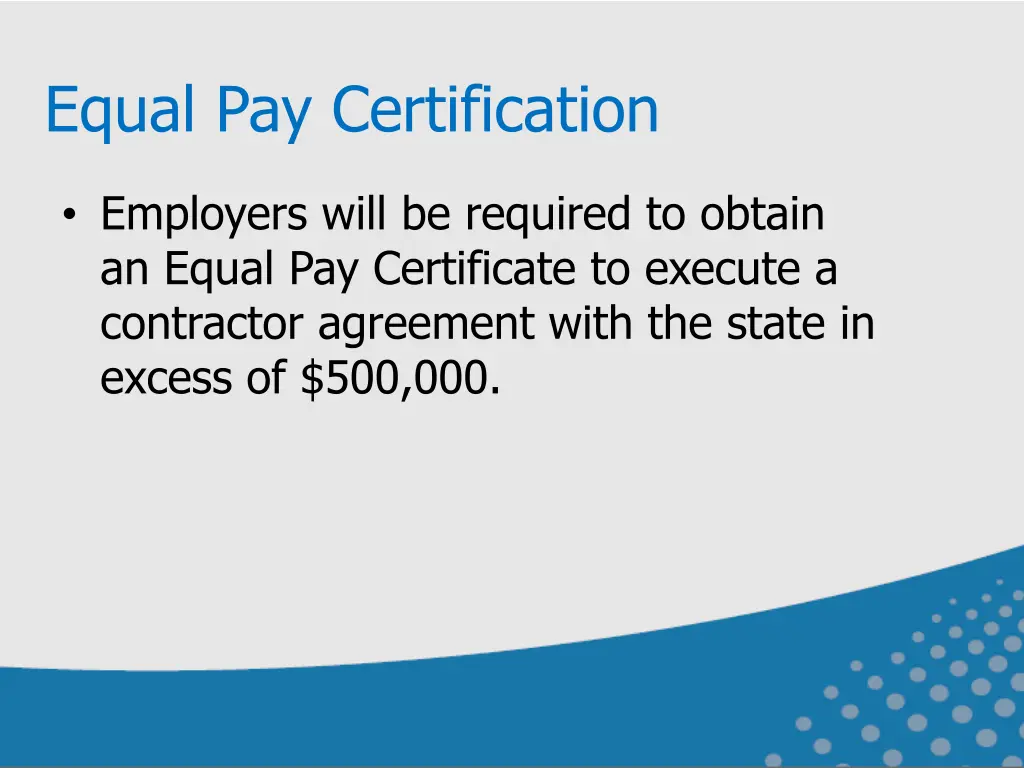 equal pay certification