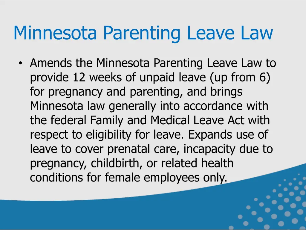 minnesota parenting leave law