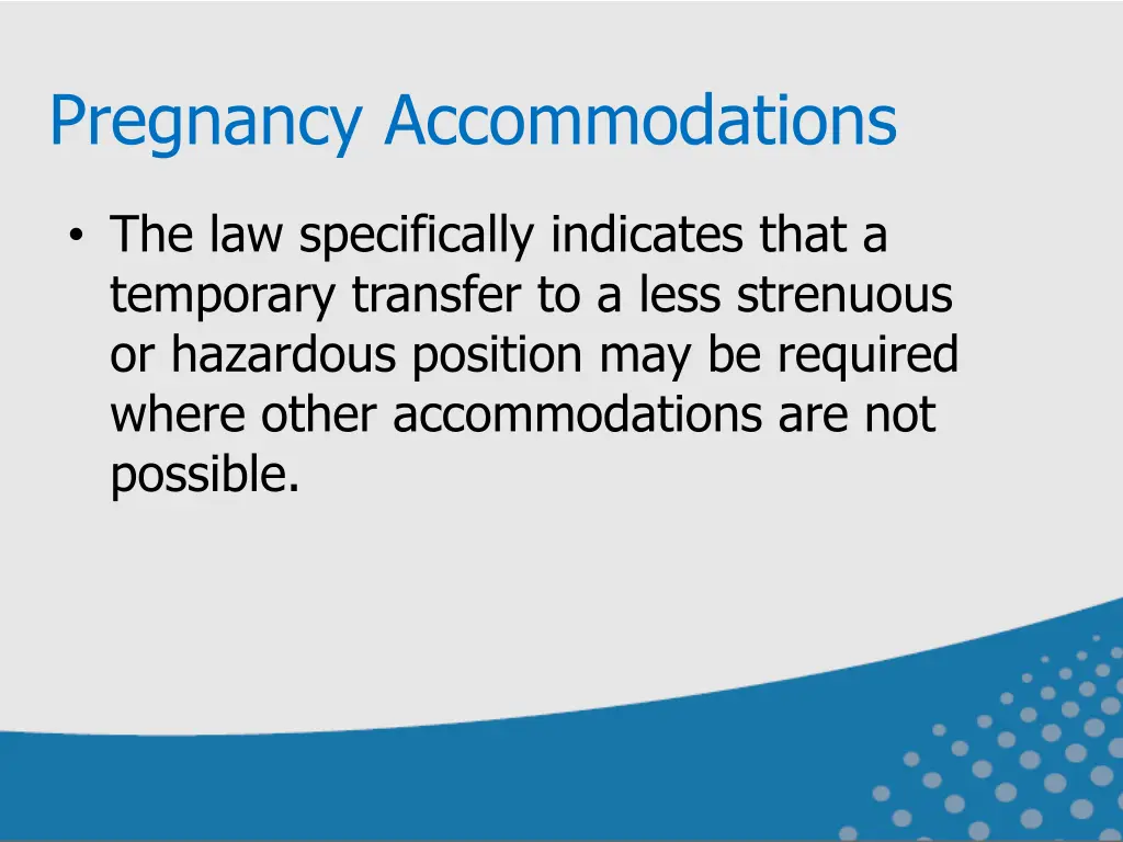 pregnancy accommodations 2