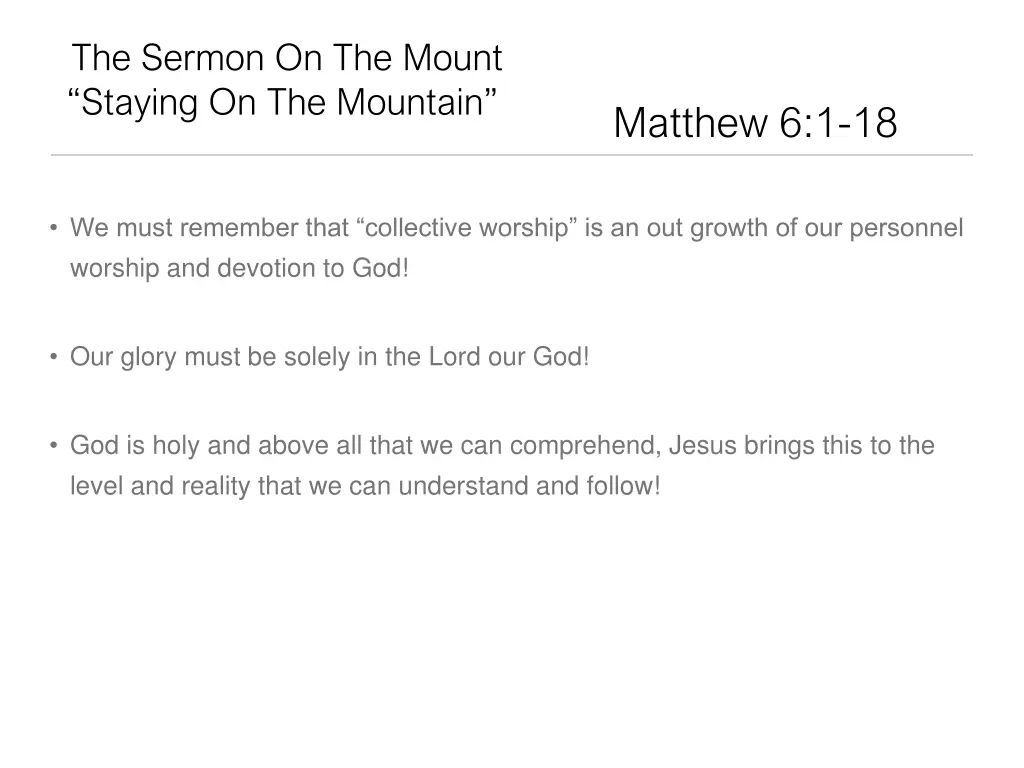 the sermon on the mount staying on the mountain 8