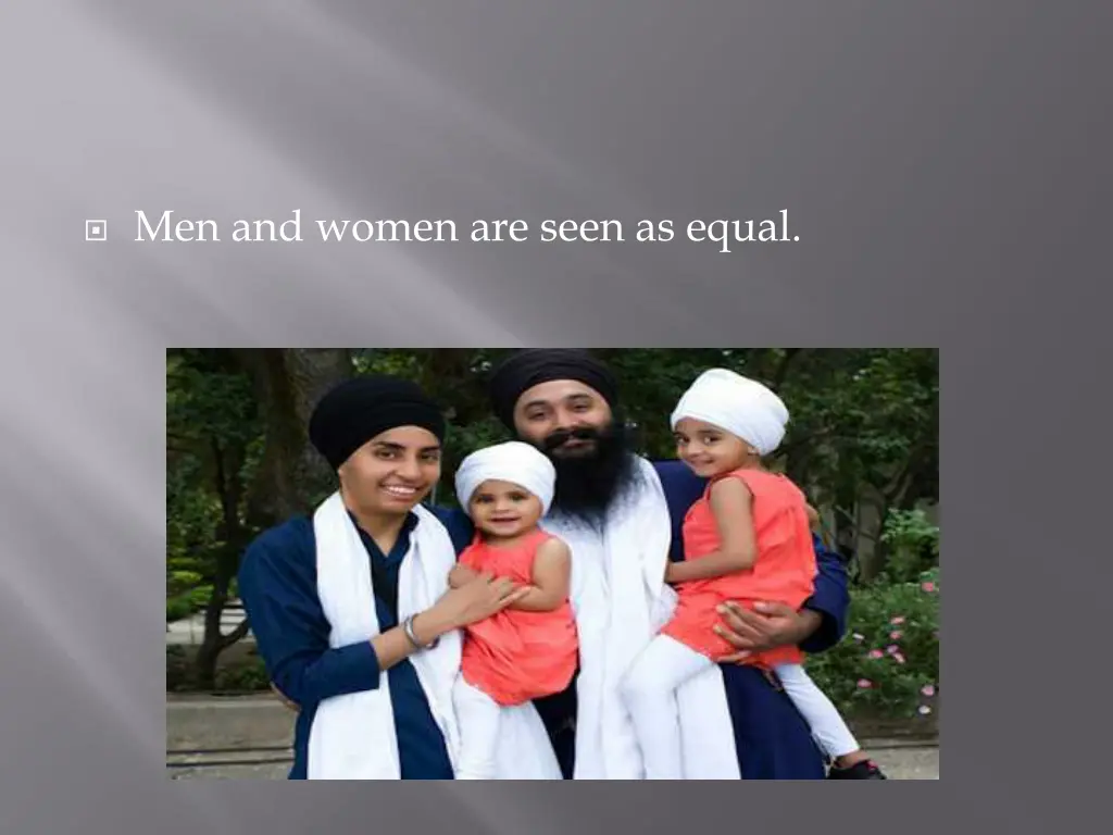 men and women are seen as equal