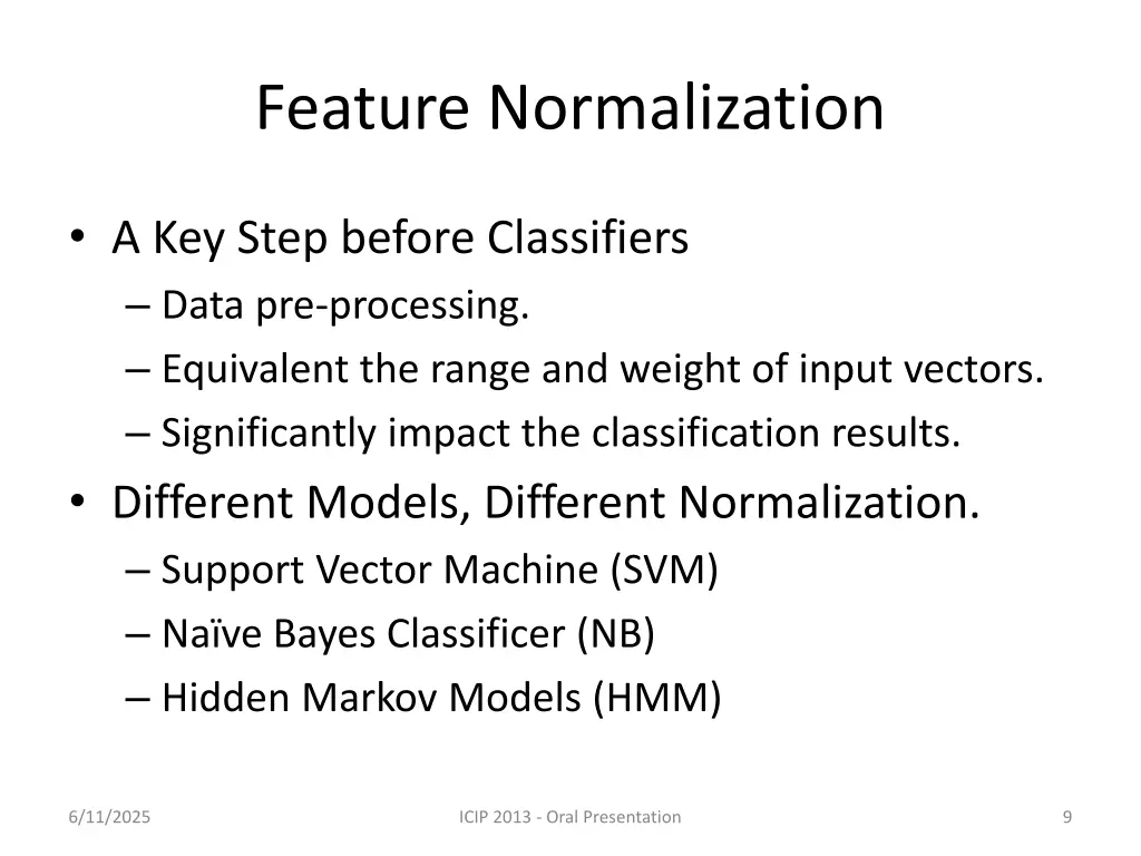feature normalization