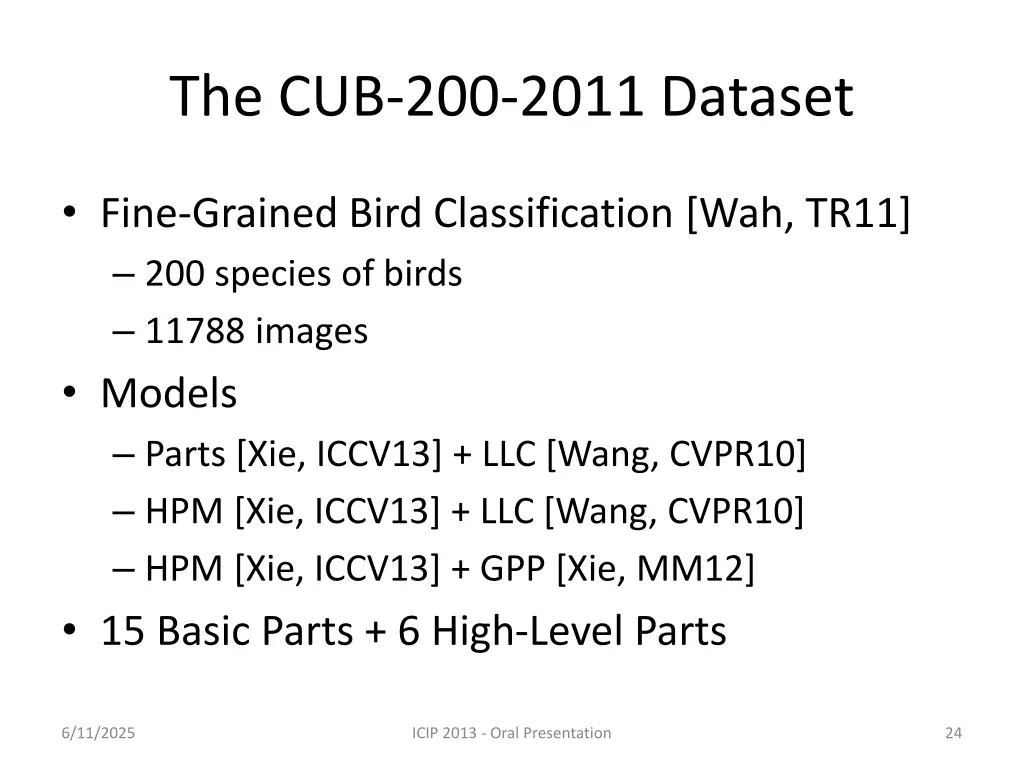 the cub 200 2011 dataset