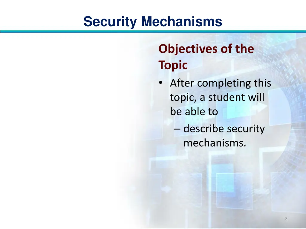 security mechanisms 1