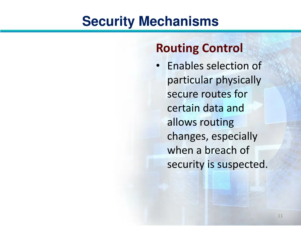 security mechanisms 10