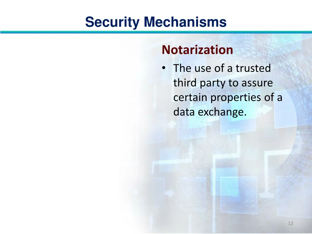 security mechanisms 11