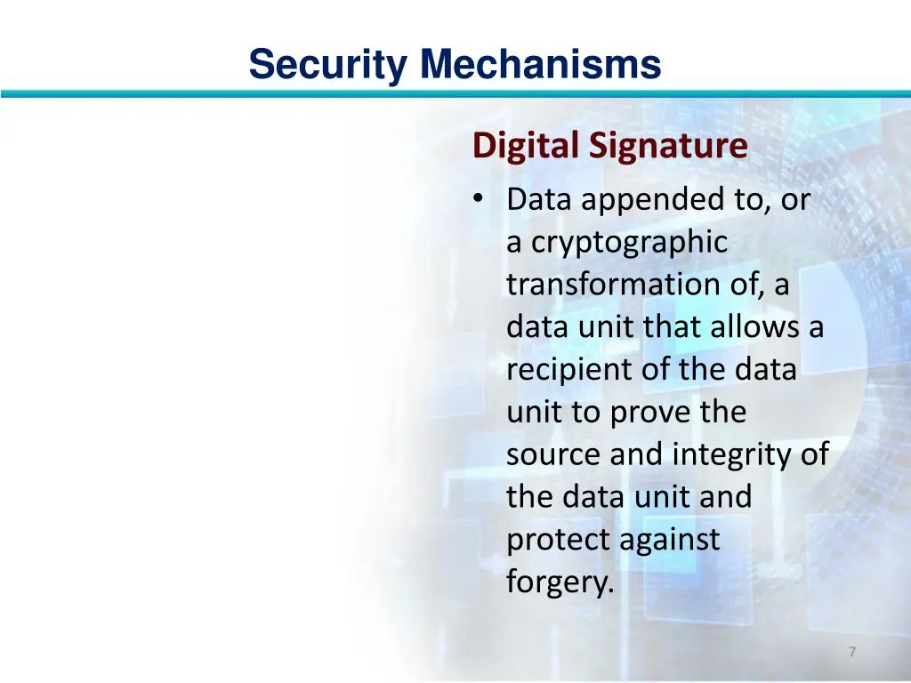 security mechanisms 6