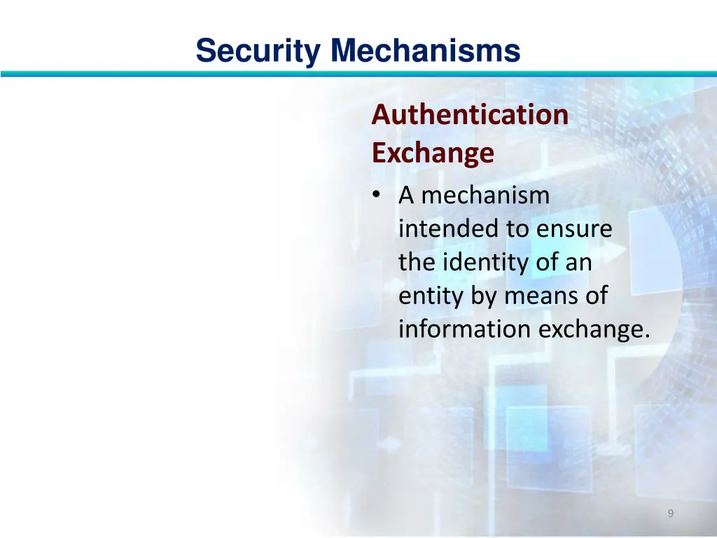 security mechanisms 8