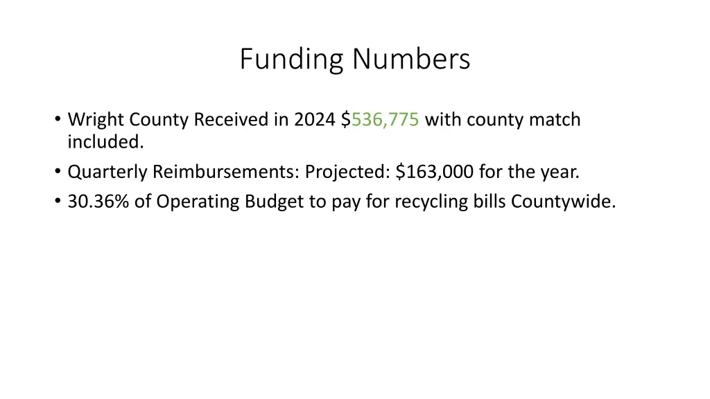 funding numbers