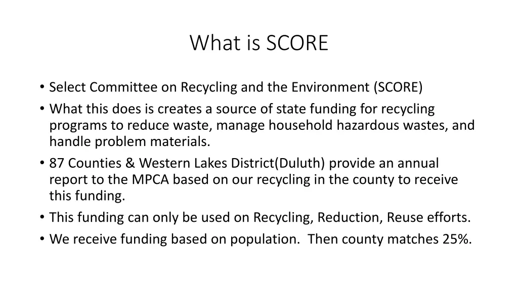what is score
