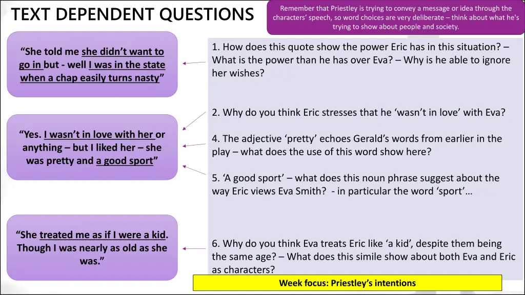 text dependent questions