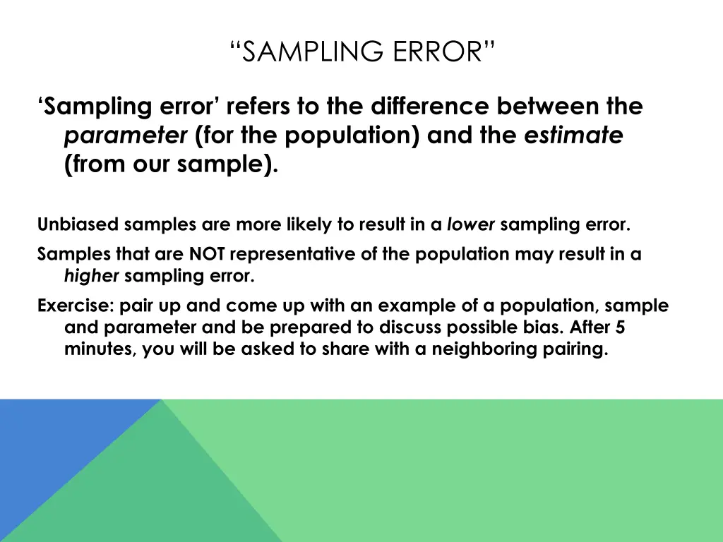 sampling error