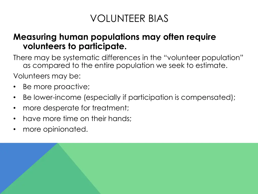 volunteer bias