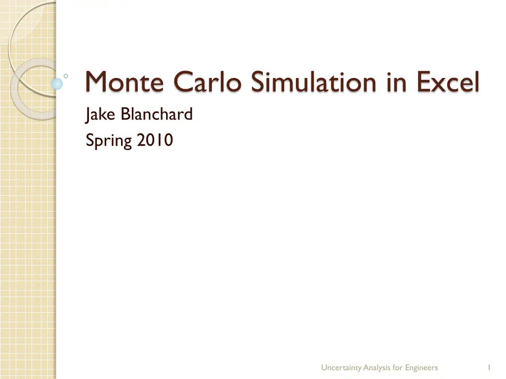 monte carlo simulation in excel jake blanchard
