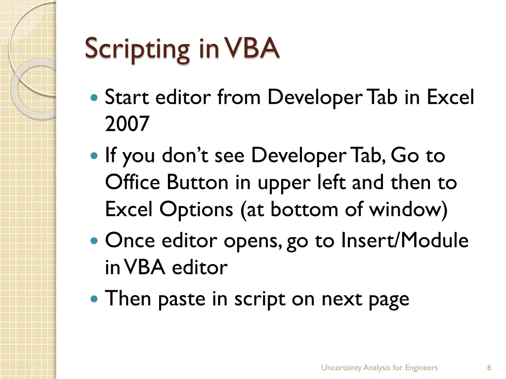 scripting in vba
