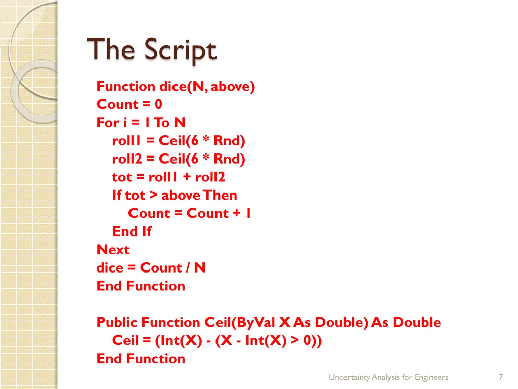 the script