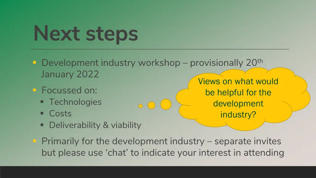 next steps