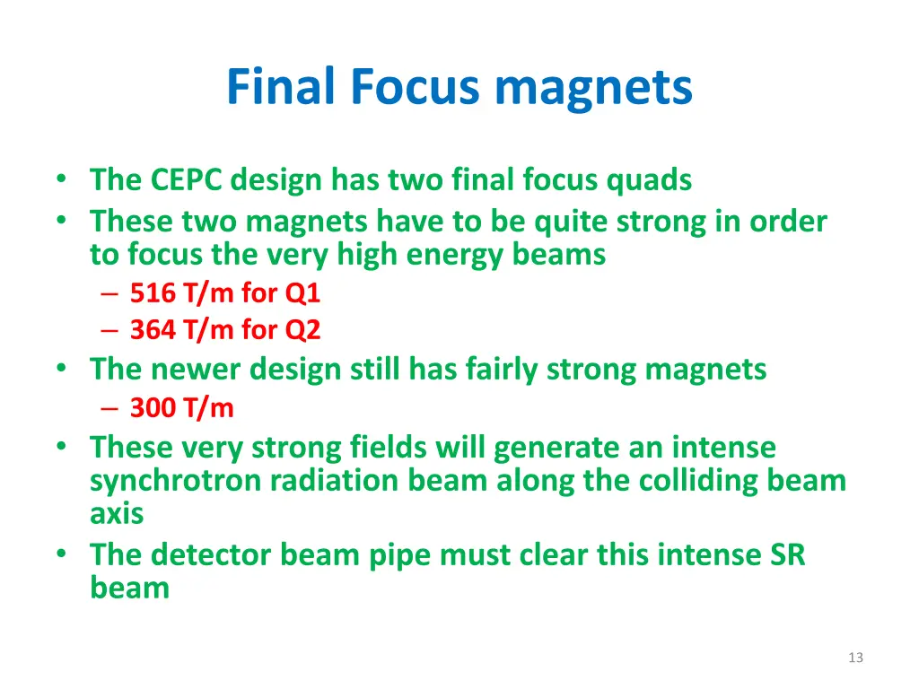 final focus magnets