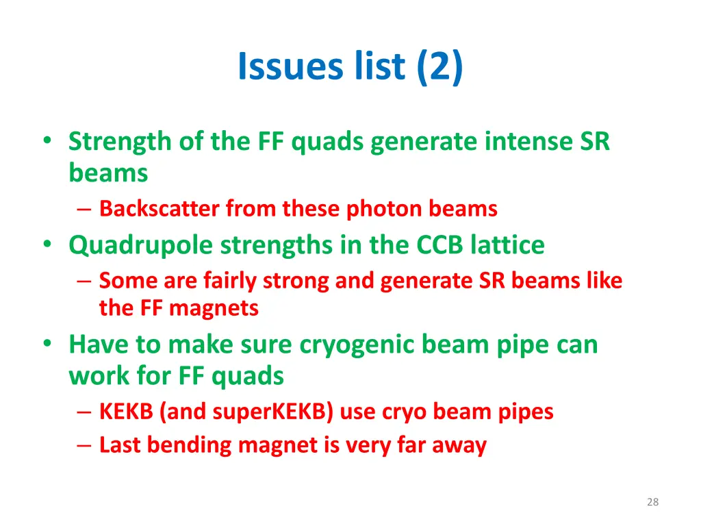 issues list 2