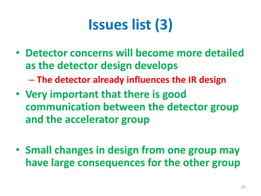 issues list 3