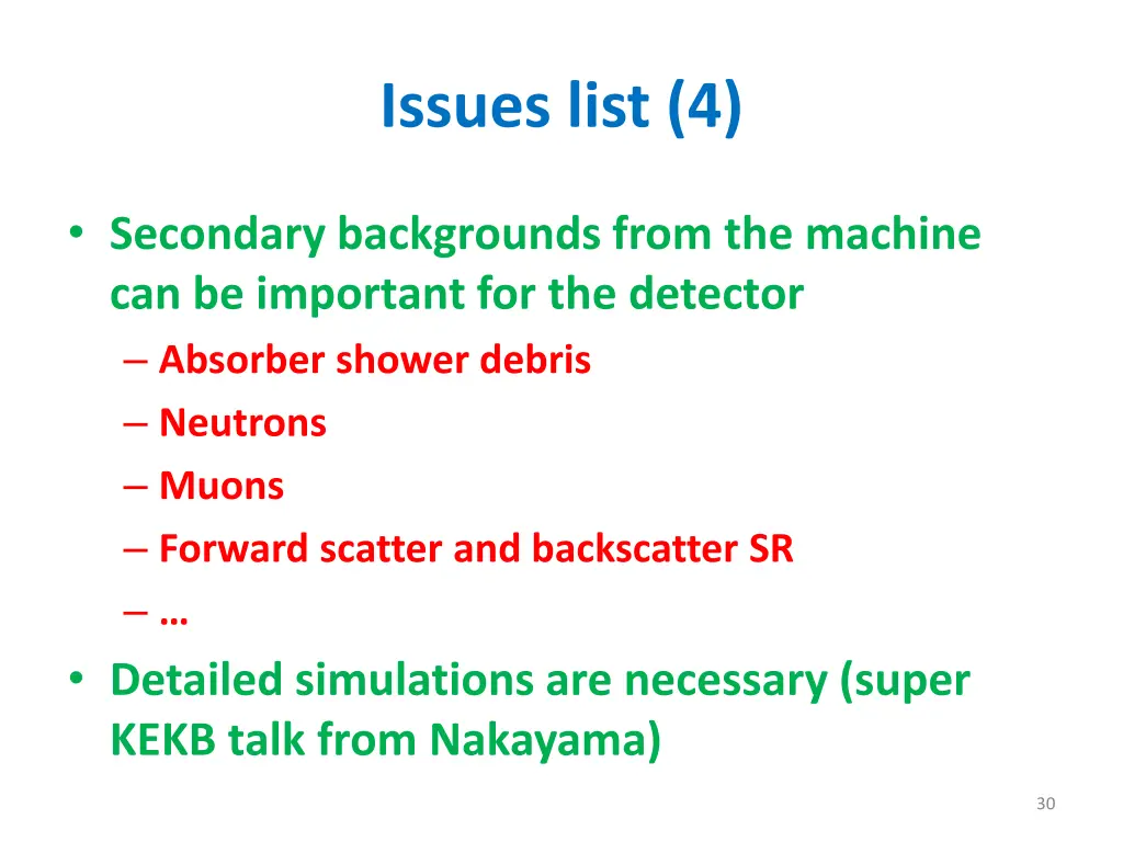 issues list 4
