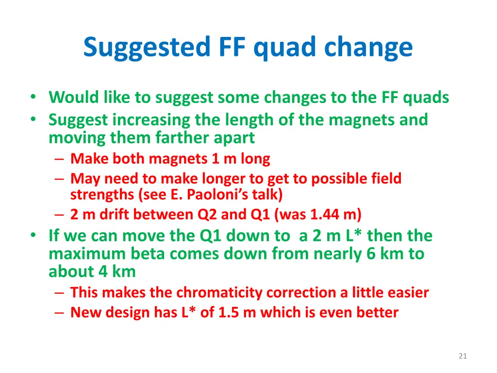suggested ff quad change