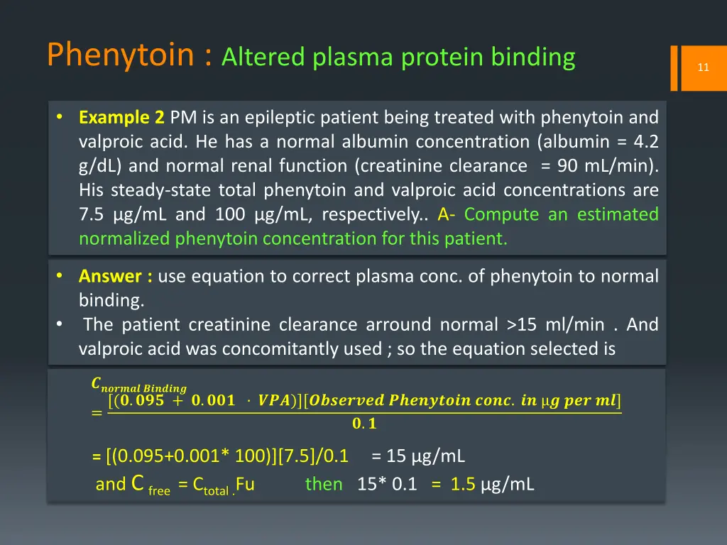 phenytoin altered plasma protein binding 5