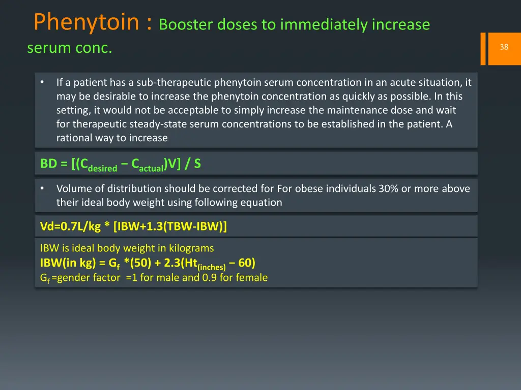 phenytoin booster doses to immediately increase