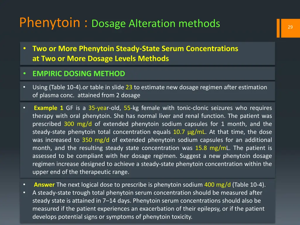 phenytoin dosage alteration methods 6