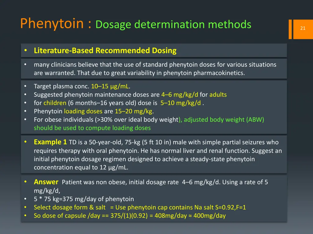 phenytoin dosage determination methods 2