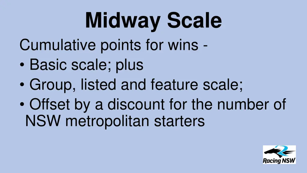 midway scale cumulative points for wins basic