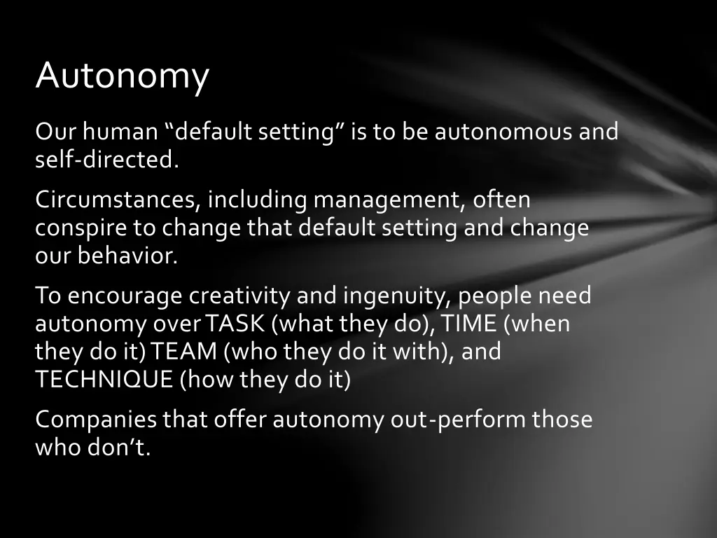 autonomy