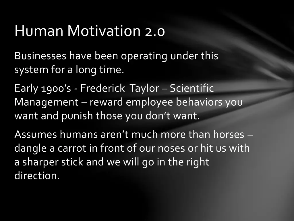 human motivation 2 0 1