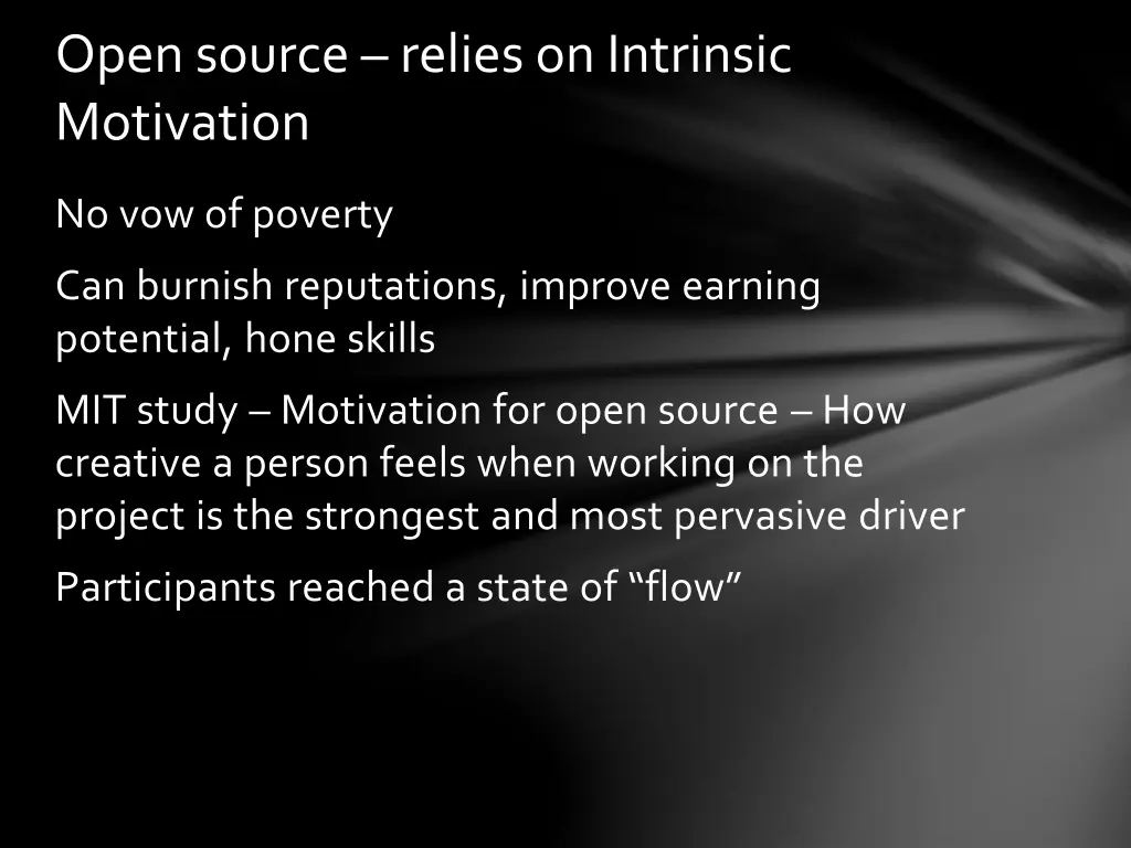 open source relies on intrinsic motivation
