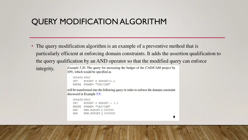 query modification algorithm
