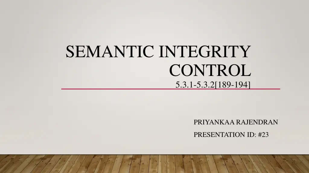 semantic integrity
