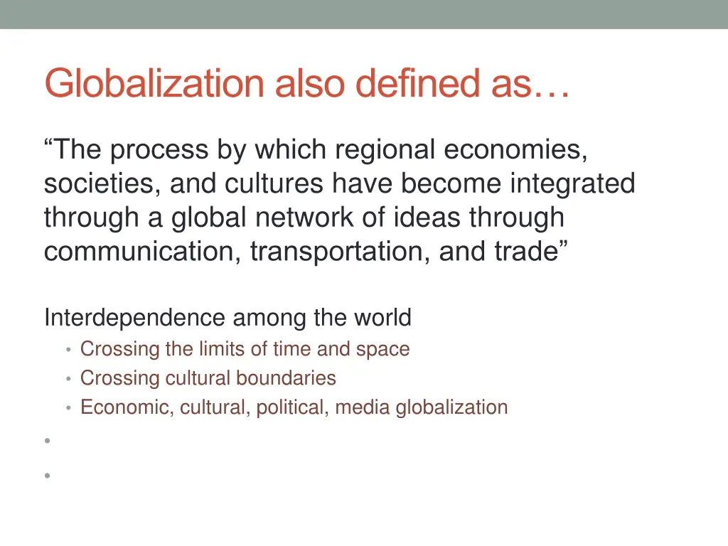 globalization also defined as