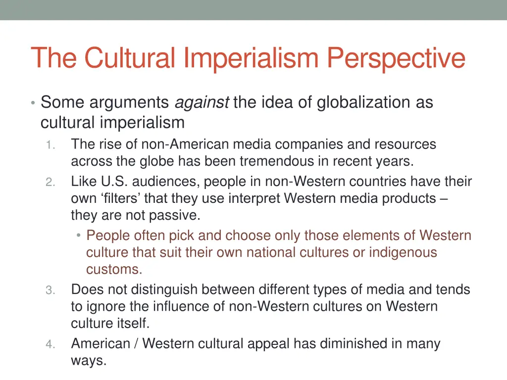 the cultural imperialism perspective 1