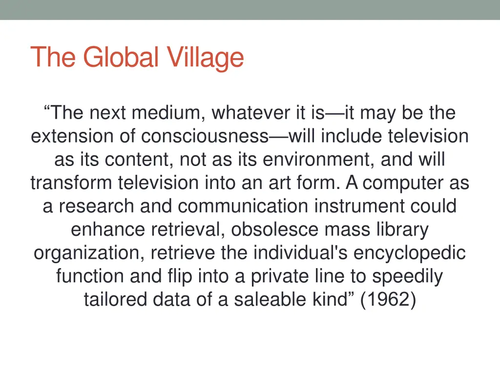 the global village