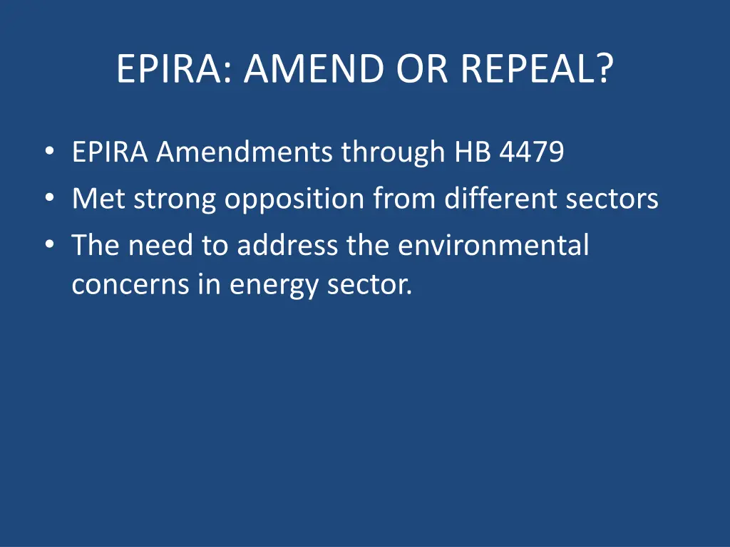 epira amend or repeal