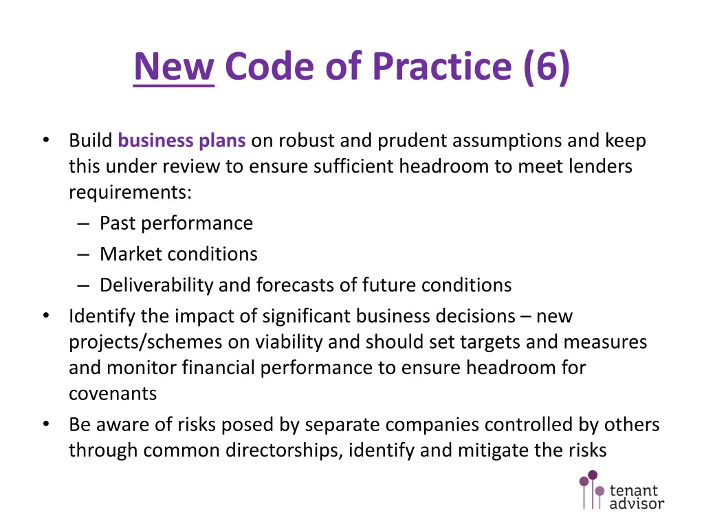 new code of practice 6 1