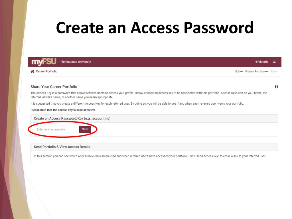 create an access password