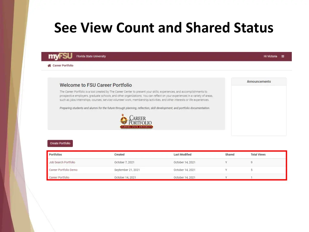 see view count and shared status