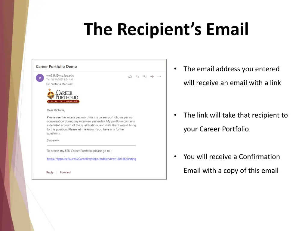 the recipient s email