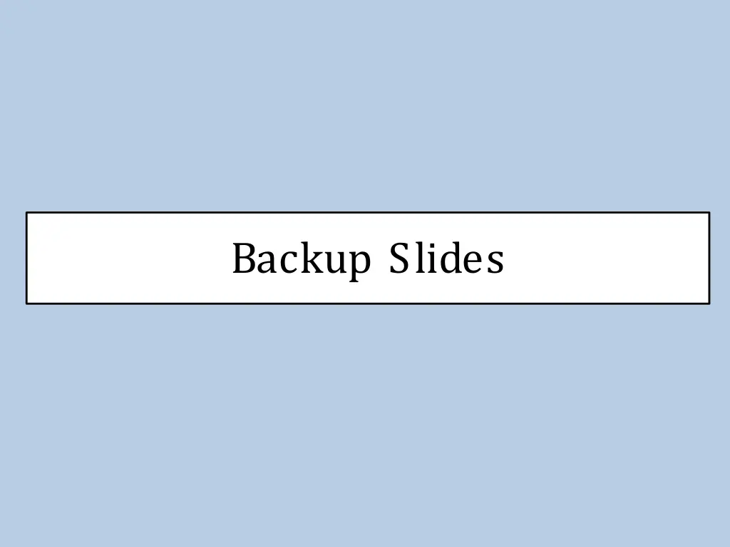 backup slides