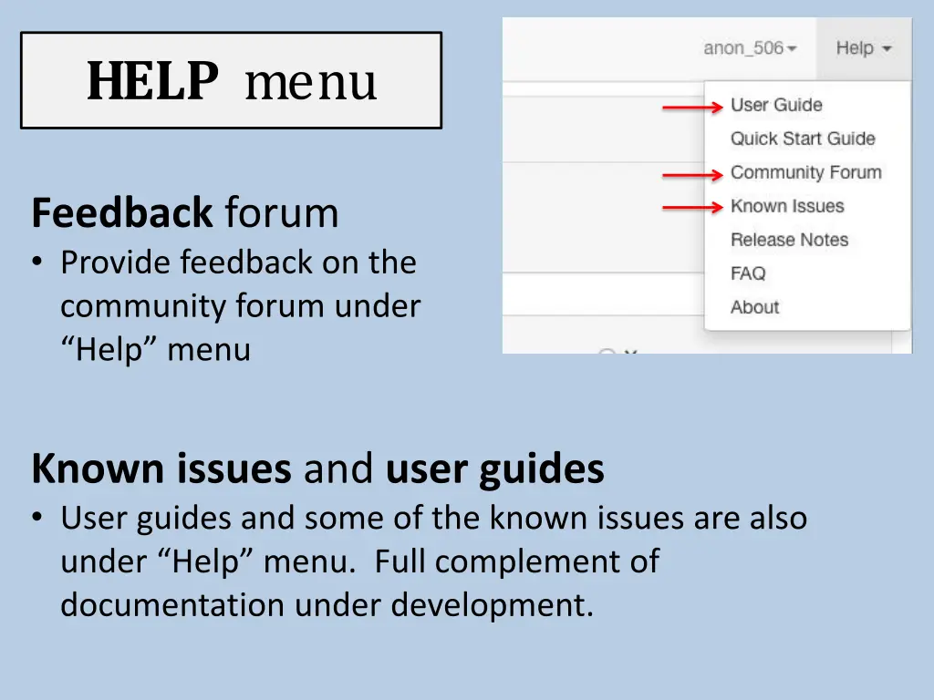 help menu