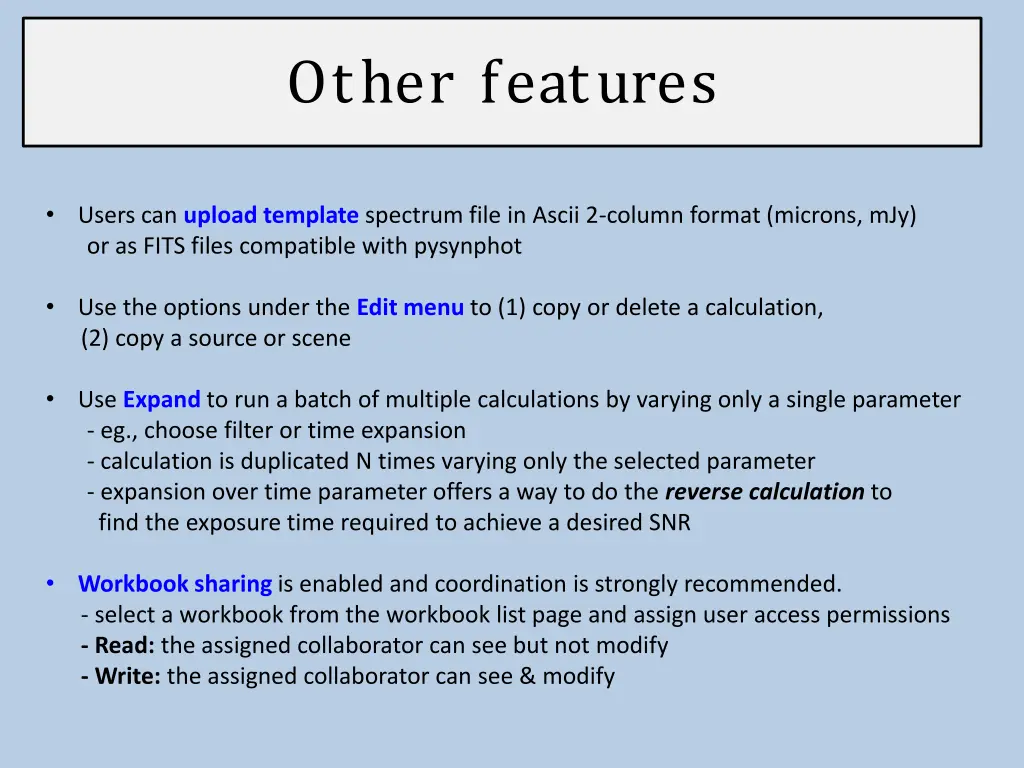 other features